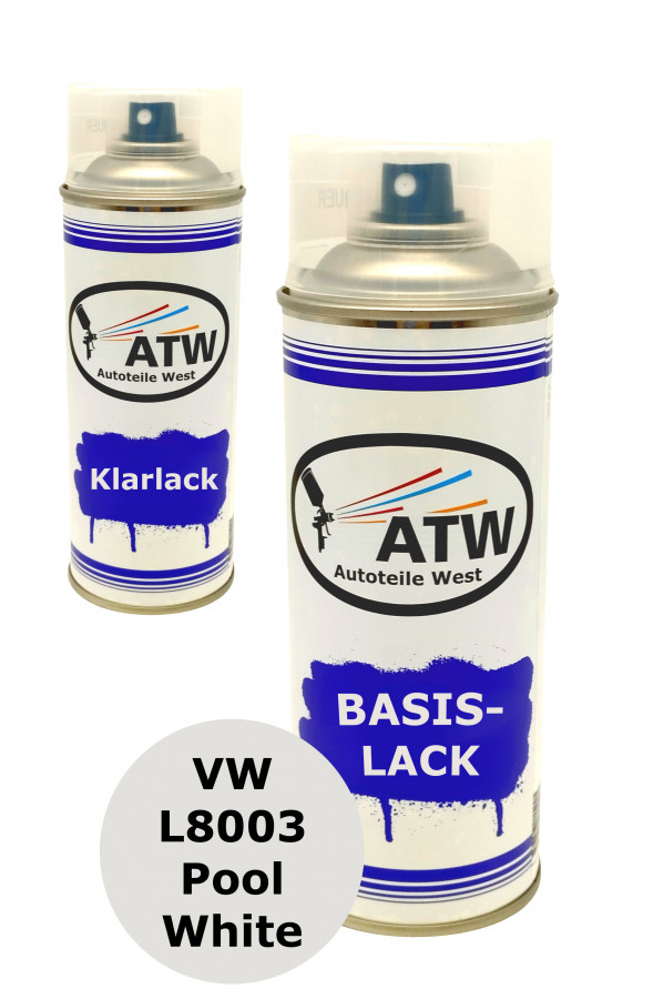 Autolack für VW L8003 Pool White +400ml Klarlack Set